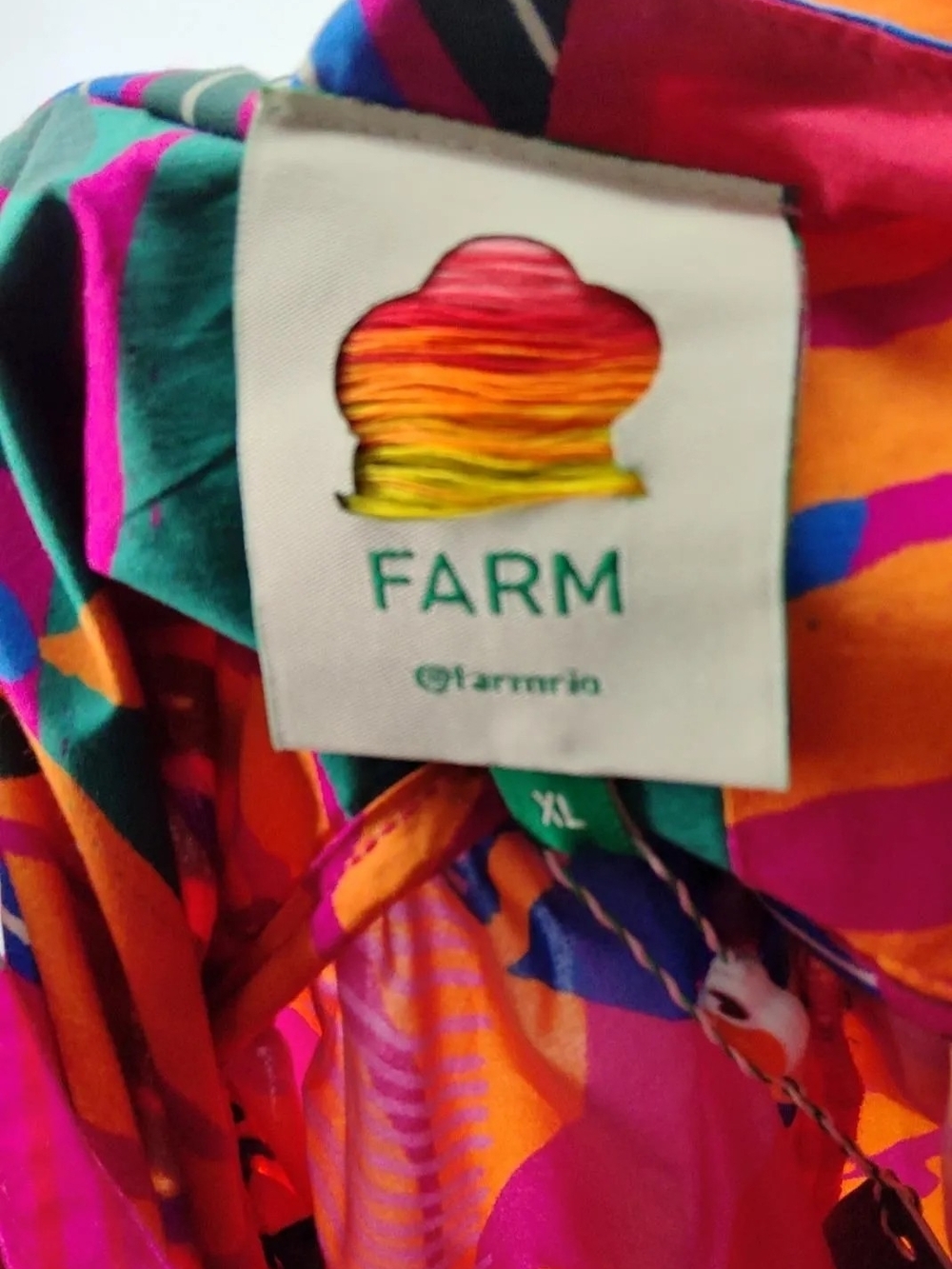 FARM Rio Tropical Floral Midi Dress in Orange, Pink, Green, Blue - Picture 6 of 8